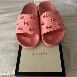 Pink Gucci slides